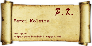 Perci Koletta névjegykártya